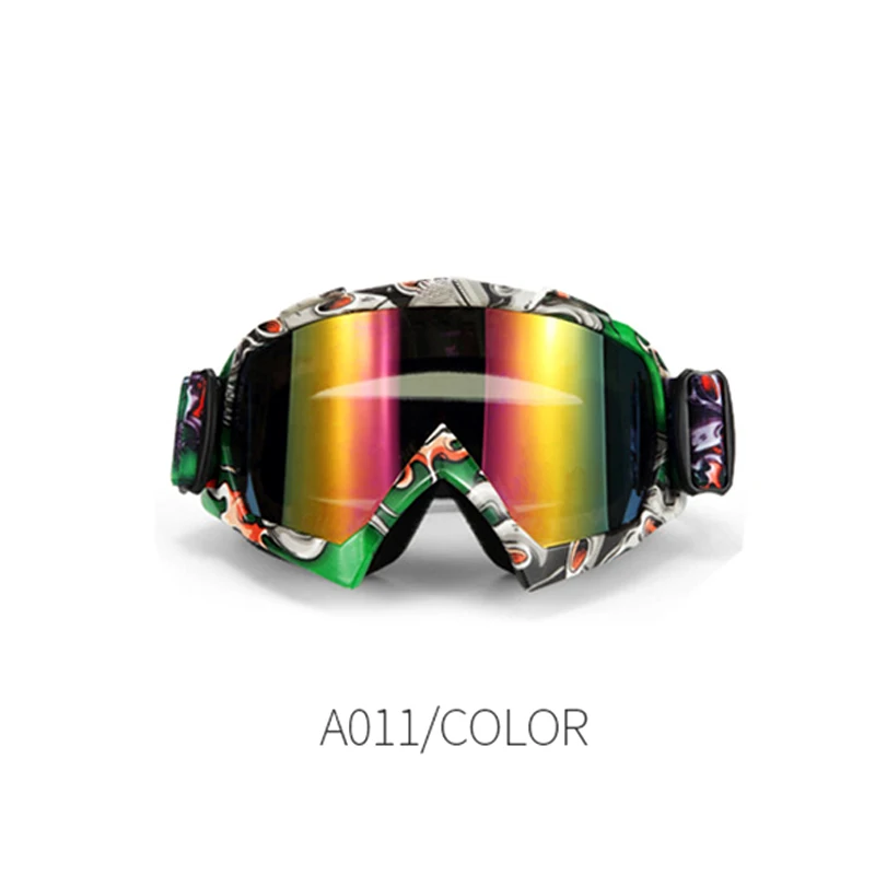 Профессиональные детские Регулируемые очки для сноуборда, детские удобные лыжные очки, очки для катания на лыжах, противотуманные снежные очки - Цвет: A11 color film