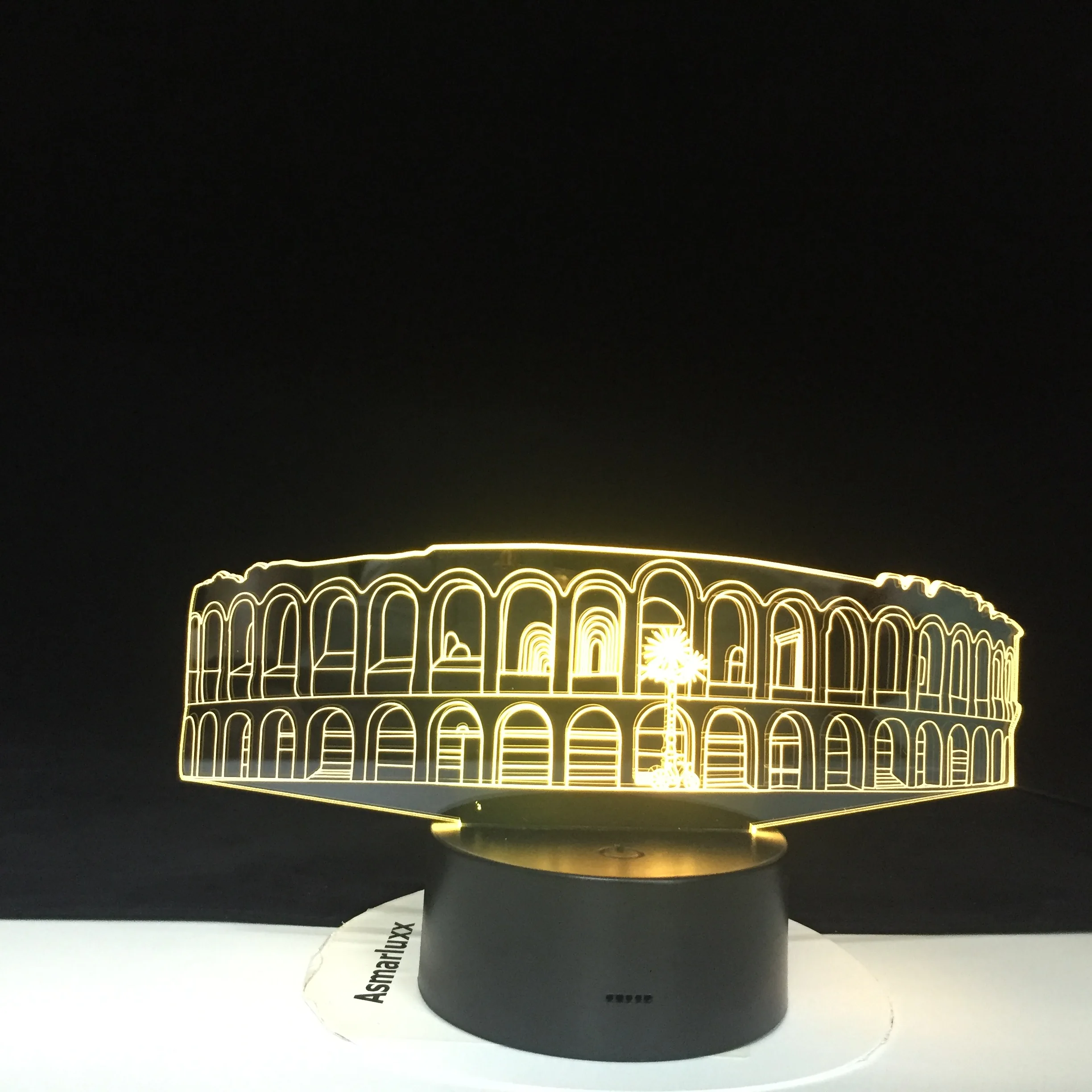 Roma Колизей здание 3D ночник художественный мост красочные 3D лампа Кристалл Акрил 3D освещение Бытовые аксессуары