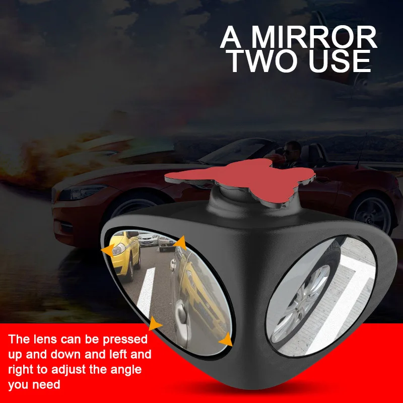 1 шт., регулируемое выпуклое зеркало заднего вида с поворотом на 360 градусов, Автомобильное Зеркало для слепого пятна, широкоугольное зеркало, переднее колесо, вспомогательное зеркало