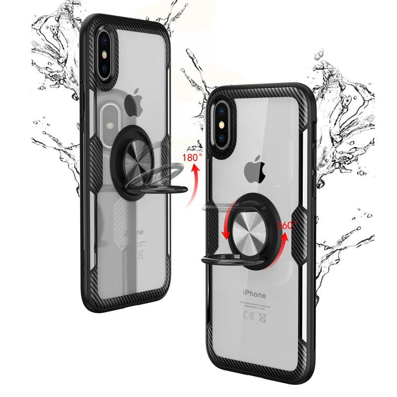 Прозрачный чехол для iPhone 12 11 Pro X XR XS Max 6S 8 7 Plus iPhone7 iPhone11 iPhoneX ударопрочный с кольцом