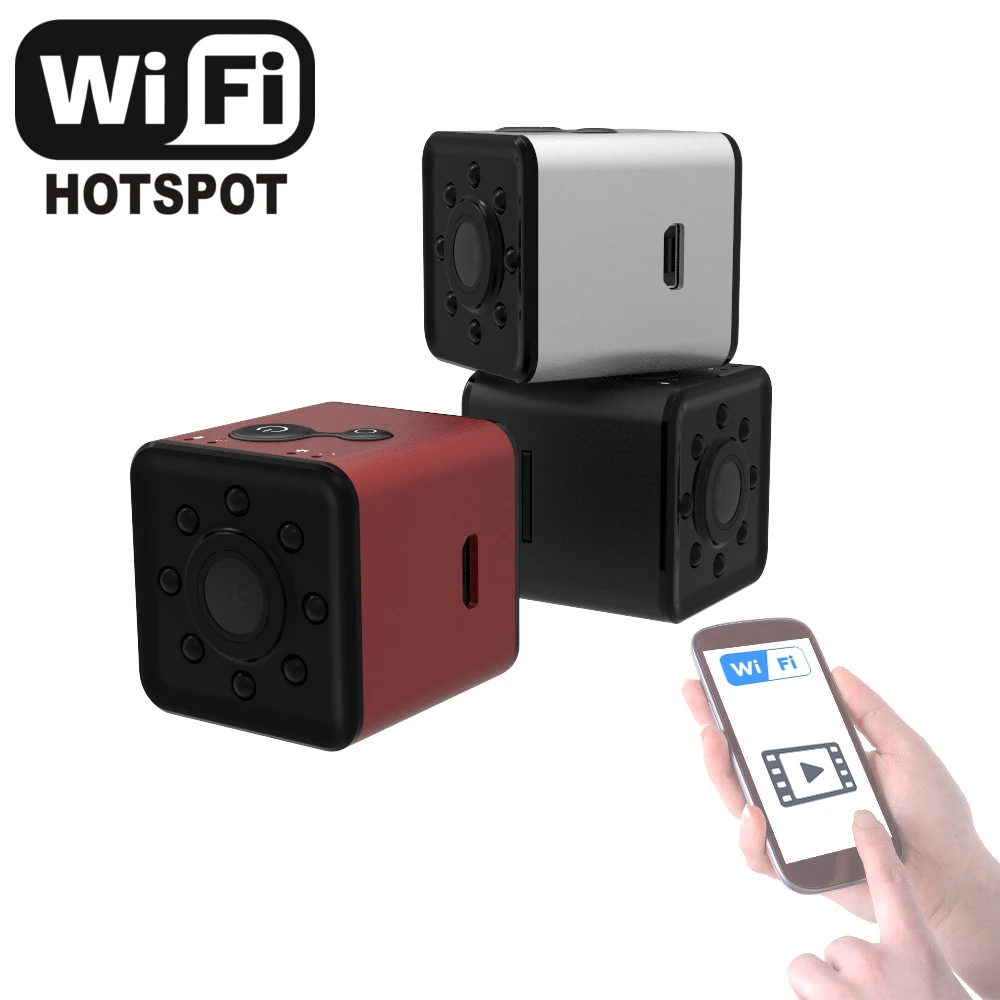 SQ13 미니 와이파이 카메라 나이트 비전 1080P, 무선 핫스팟 원격 모니터 전화 앱 모션 감지 DVR 캠코더 포토 트랩