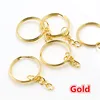 20pcs/lot Key Ring Key Chain ( Ring Size 25mm) Fashion Gold Rhodium Silver Plated 50mm Long Round Keychain Keyrings ► Photo 3/6