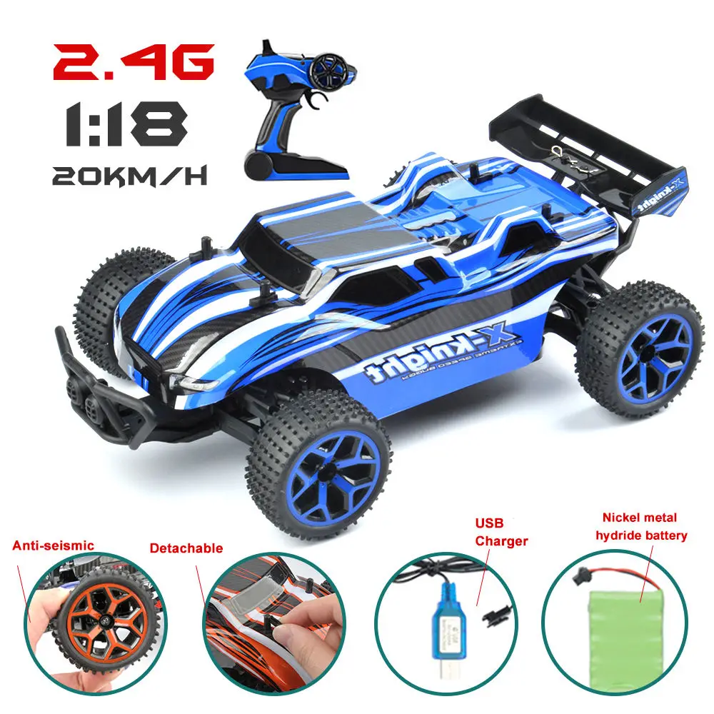 Kaufen 1 18 RC Auto 4WD 2,4G Doppel Motoren Stick Buggy Modell Off Road Auto Fernbedienung Auto Für Kinder