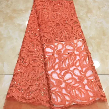 

African Lace Fabric 2019 Embroidered Nigerian Laces Fabric Bridal High Quality beads Sequins French Tulle Lace Fabric For Women