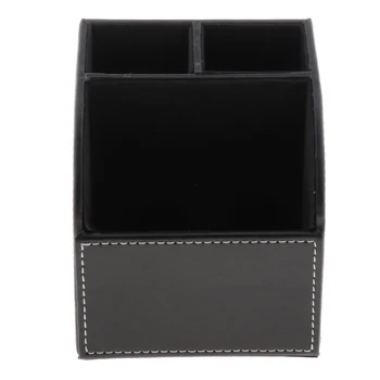 

Makeup Brush Eyebrow Set Case 3 Slot Cosmetic Organizer PU Leather Black