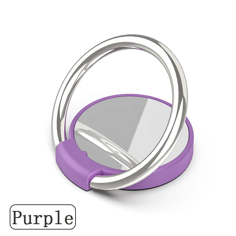 Purple Универсальный держатель для мобильного телефона с подставкой, магнитное кольцо на палец для милого сотового смартфона, удобный и простой держатель - Цвет: Purple