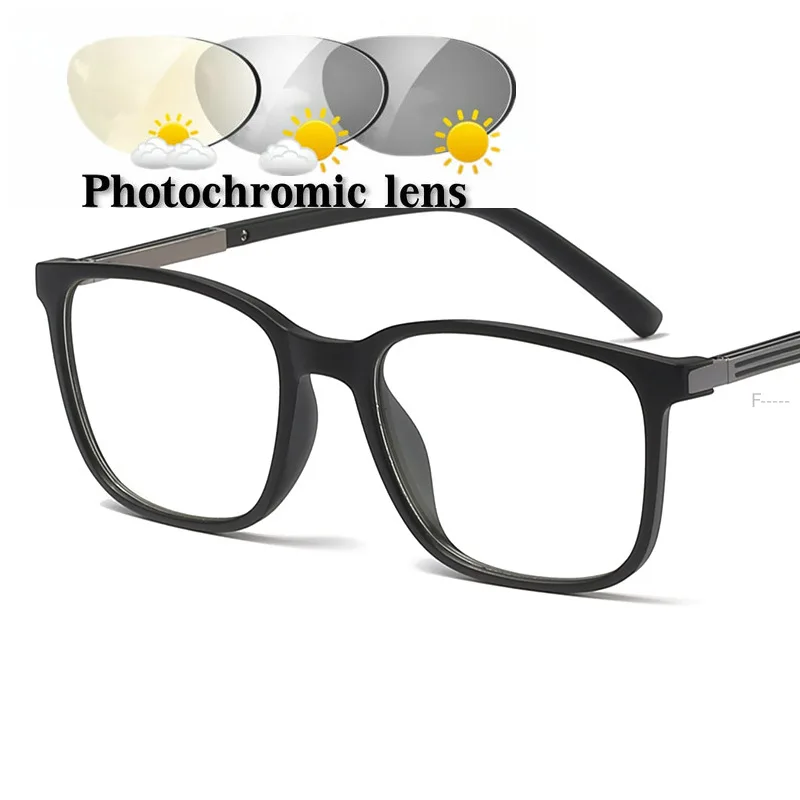 black Квадратные фотохромные очки для чтения женские прогрессивные мульти-фокус очки для чтения уникальные пользовательские интеллектуальные расстояния FML - Цвет оправы: black