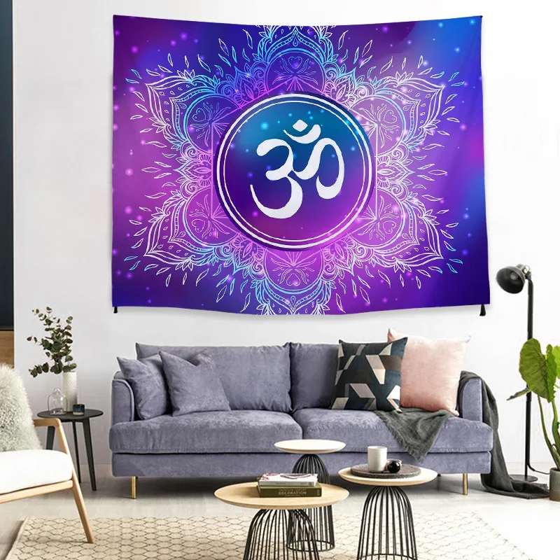 Mandala Bohemian tapestry ribbon lace wall hanging large tapestry psychedelic wall cloth carpet pad living room decoration