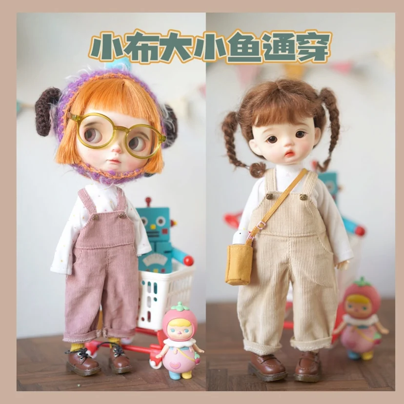 Вельветовые подтяжки для кукол Blythe маленькая ткань большая рыба аксессуары