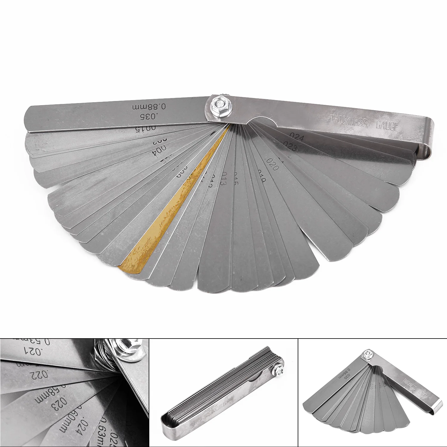 Pro 32 Blade Feeler Gauge двойное считывание комбинации Feeler Gauge для метрики и SAE(Размер: 32 Blade