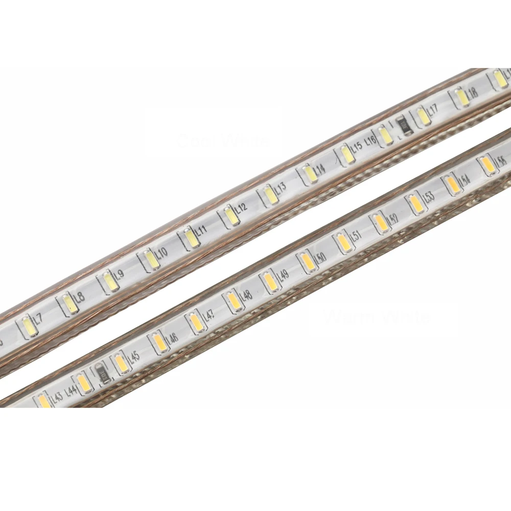 

220V LED Light Strip 3014 SMD IP67 Waterproof 120LEDs/m Indoor Outdoor Flexible LED Strip Light White/Warm White/EU Power plug