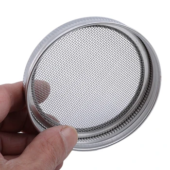 

New Silver Stainless Steel Strainer Filter Net Cover Seed Sprouting Screen Sprouting Lids For Round Mouth Canning Jar 2019 Hot