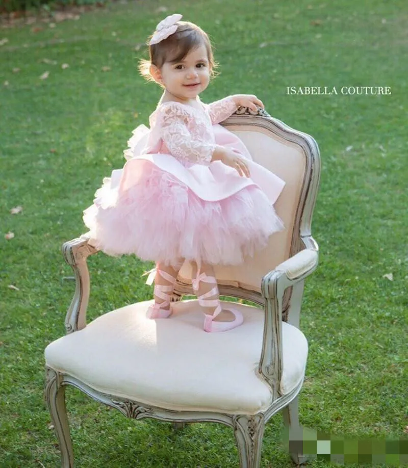 Dollcake Roze Backless Bloem Meisje Jurken Lange Mouwen Speciale Gelegenheid Voor Bruiloften Kids Pageant Avondjurken Knielengte Lace Commun Dollcake Roze Backless Bloem Meisje Jurken Lange Mouwen Speciale Gelegenheid Voor Bruiloften Kids Pageant Avondjurken Knielengte Lace Commun