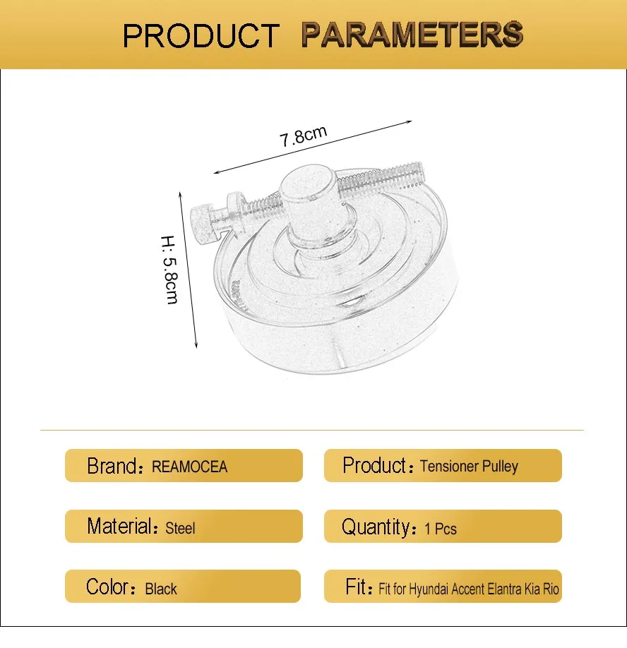 Reamocea 97834-29010 автомобиля Сталь натяжитель приводного ремня Регулировка шкива для Hyundai Accent Elantra Tucson Kia Rio Spectra Soul 1995 2012