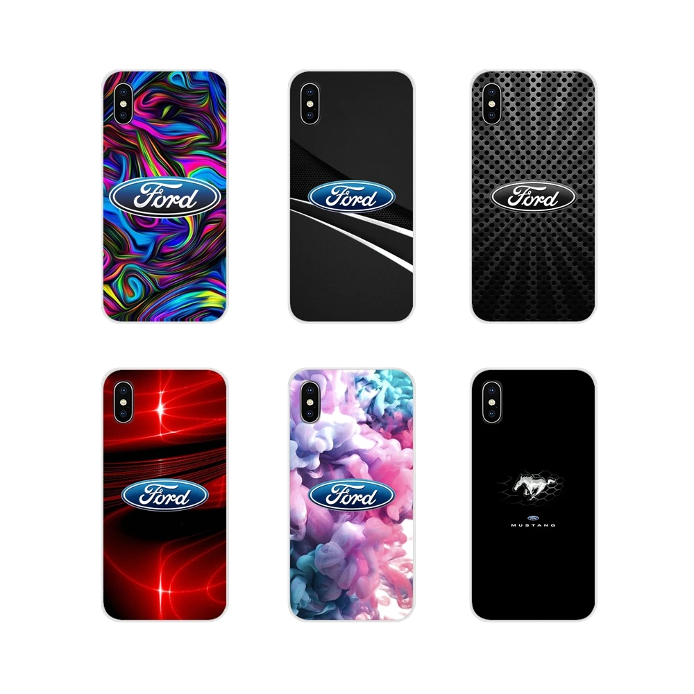

For Apple iPhone X XR XS MAX 4 4S 5 5S 5C SE 6 6S 7 8 Plus ipod touch 5 6 TPU Shell Cover Super Car Ford Mustang GT Concept Logo
