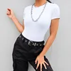 Casual Basic Black White Bodysuit Women Summer Short Sleeve Woman Body Top Cotton Bodycon Jumpsuit Romper Ladies 2022 ► Photo 1/6