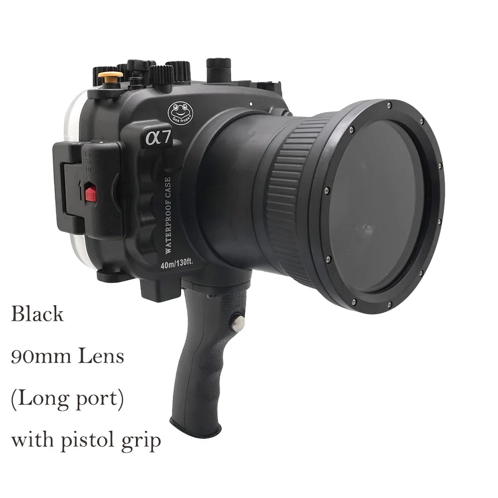 Для sony A9/A7 III A7R3 A7RIII A7III A7M3/A7 II A7II A7M2 A7SII A7RII/A7 A7R A7S подводной съемки корпус чехол для дайвинга - Цвет: Black 90mm Handle