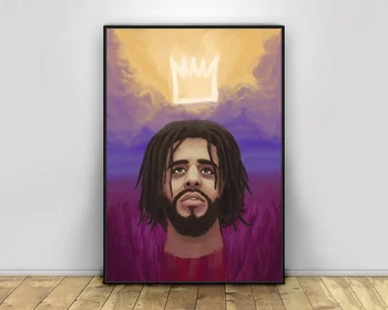 

J Cole Art Hiphop Rapper Music Singer Poster Print Wall Art Canvas Painting Home Decor Canvas Print (No frame)