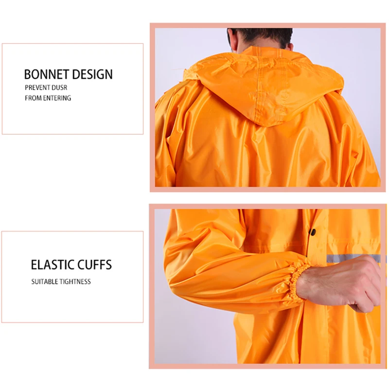 100% motorcycle Waterproof work raincoats clothes Conjoined reflective Full body safety protective clothing rain jackets suits