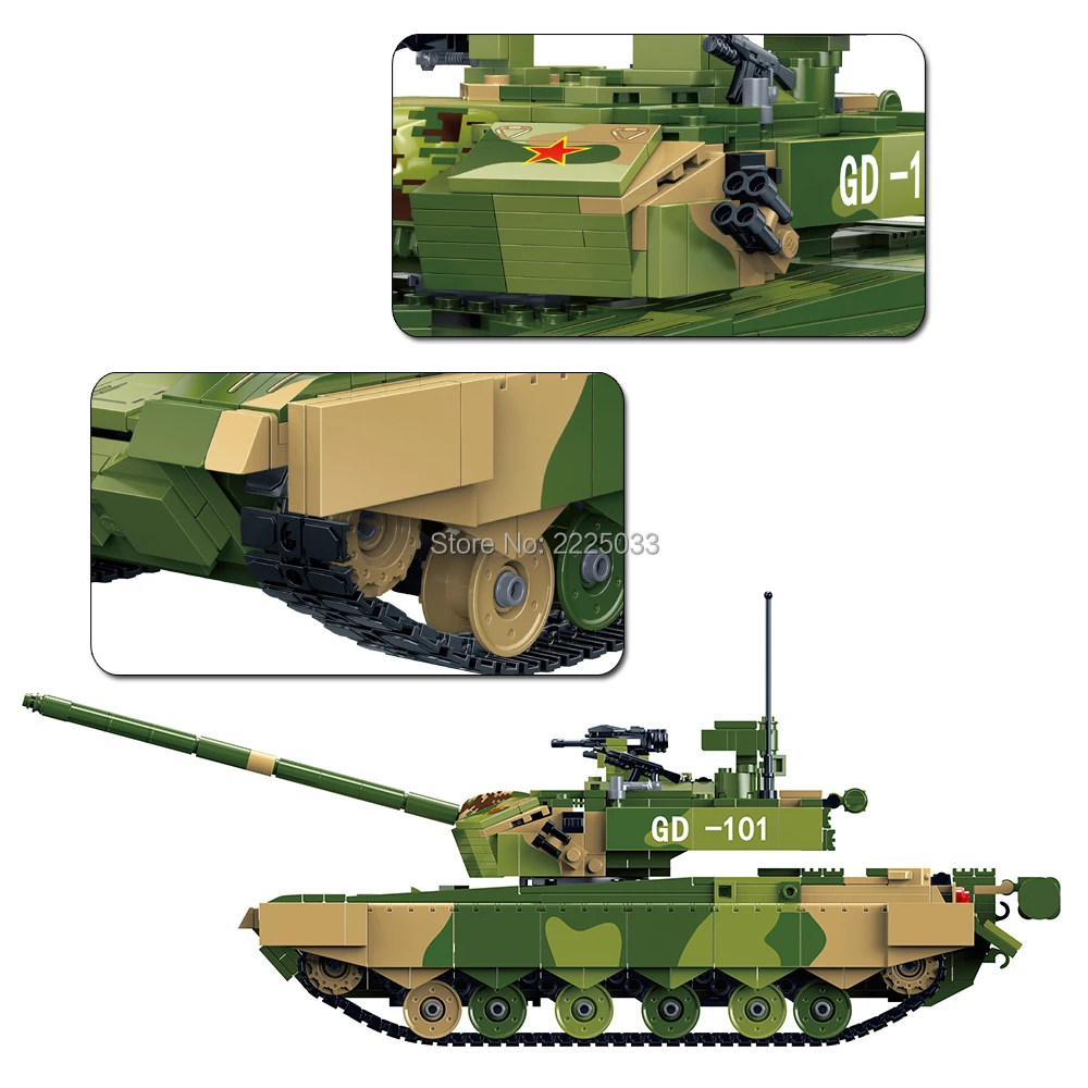 1283 шт. военный боевой танк ZTZ 99A MBT ww2 армейские солдаты строительные блоки игрушки