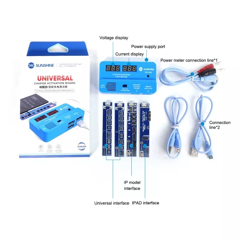 

SS-909 for iphone 11 pro X XS MAX Battery charging activation plate Maintenanc Test line for samsung huawei Android Test Cable