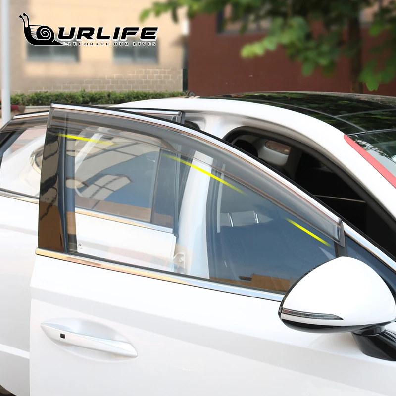 

Window Visor Plating Side Sun Rain Shield Exterior Body Kit Mirror Eyebrow Accessories For 2020 2021 DN8 10th Hyundai Sonata