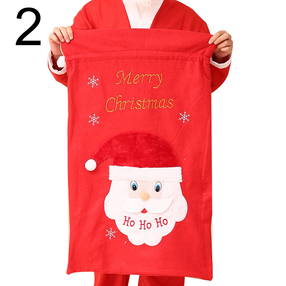 Big Christmas Santa Snowman Elk Print Candy Sweet Gift Storage Bag Container Christmas decoration Gift Bag