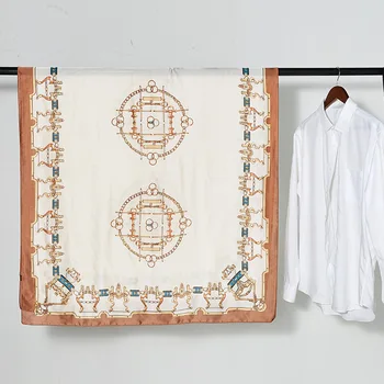 

180*90cm TOP Silk vase chain luxurious Scarves Women Foulard Square Hijab Scarf Ladies Shawl wrap muffler pareo female hijab