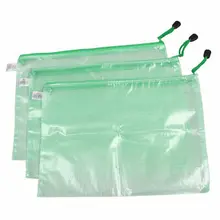 3 шт Gridding ручка A4 бумаги файл сумка держатель прозрачный зеленый для