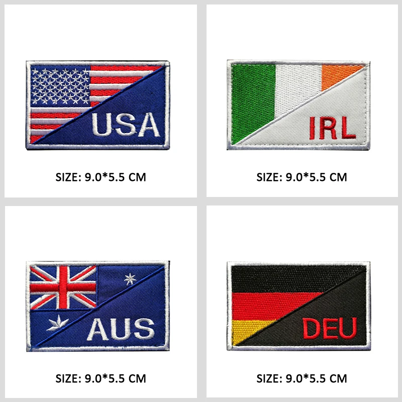 Description Picture 3 of itemFlag coding Brazil Spain Russia Embroidered Hook Loop badge Cloth Stickers Army Tactical Patch Backpack Hat Personality Military