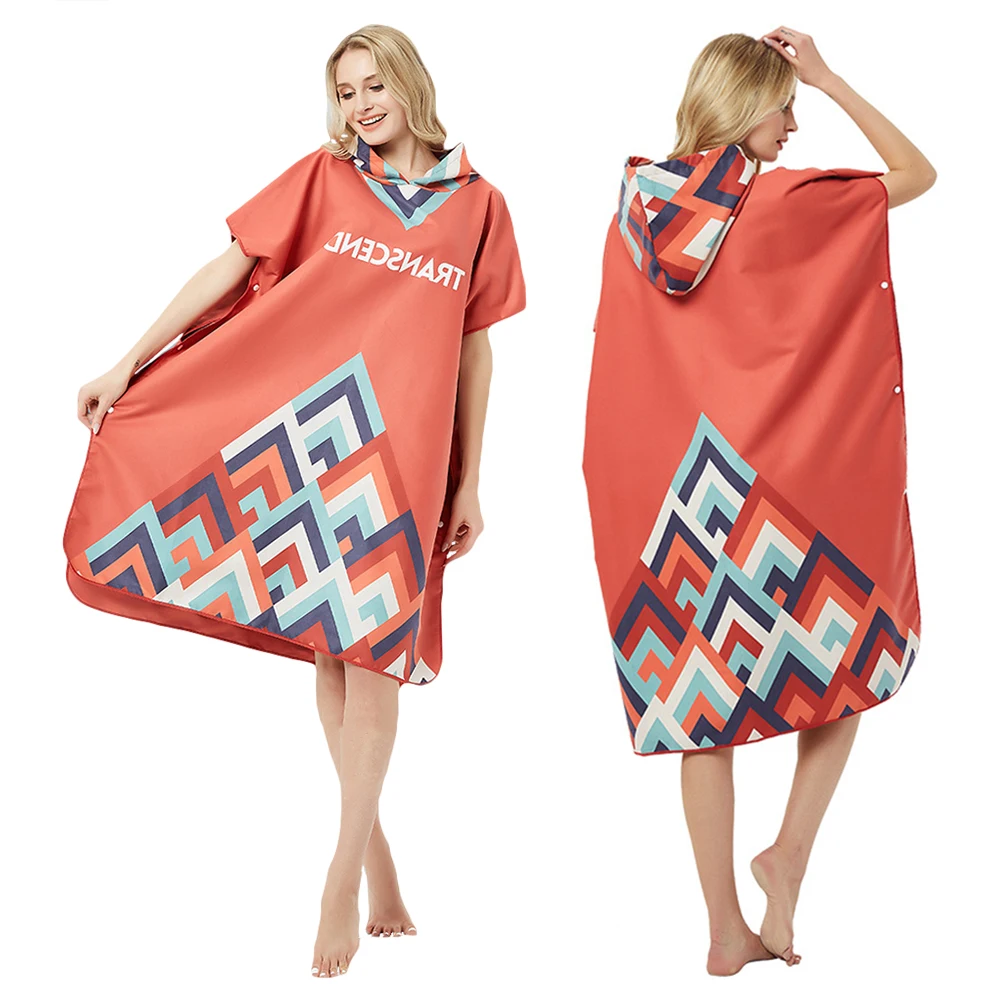 Microfiber Large Men Women Beach Towel Wetsuit Changing Robe Swimming Hooded Bath Towels Surf Poncho Quick Bathrobe | Спорт и