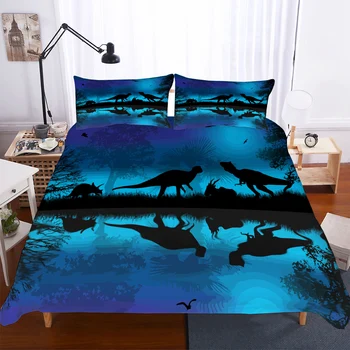 

BEST.WENSD Dinosaur Bedding set single bed comforter dekbedovertrek 1 persoons bedding set cotton 2/3pc soft comfortable bed