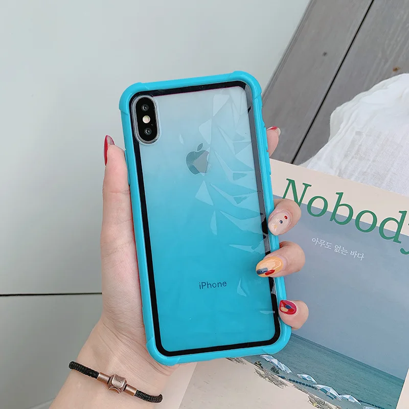 Модный прозрачный противоударный чехол для телефона iPhone 11 Pro Max X XS XR XS Max 8 7 6 6S Plus мягкая защитная задняя крышка