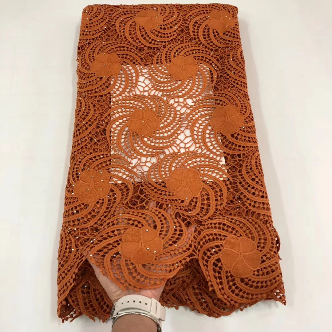 

2020 high-quality African guipure lace fabric Nigeria water-soluble square rope lace fabric can be used for party sewing R4005