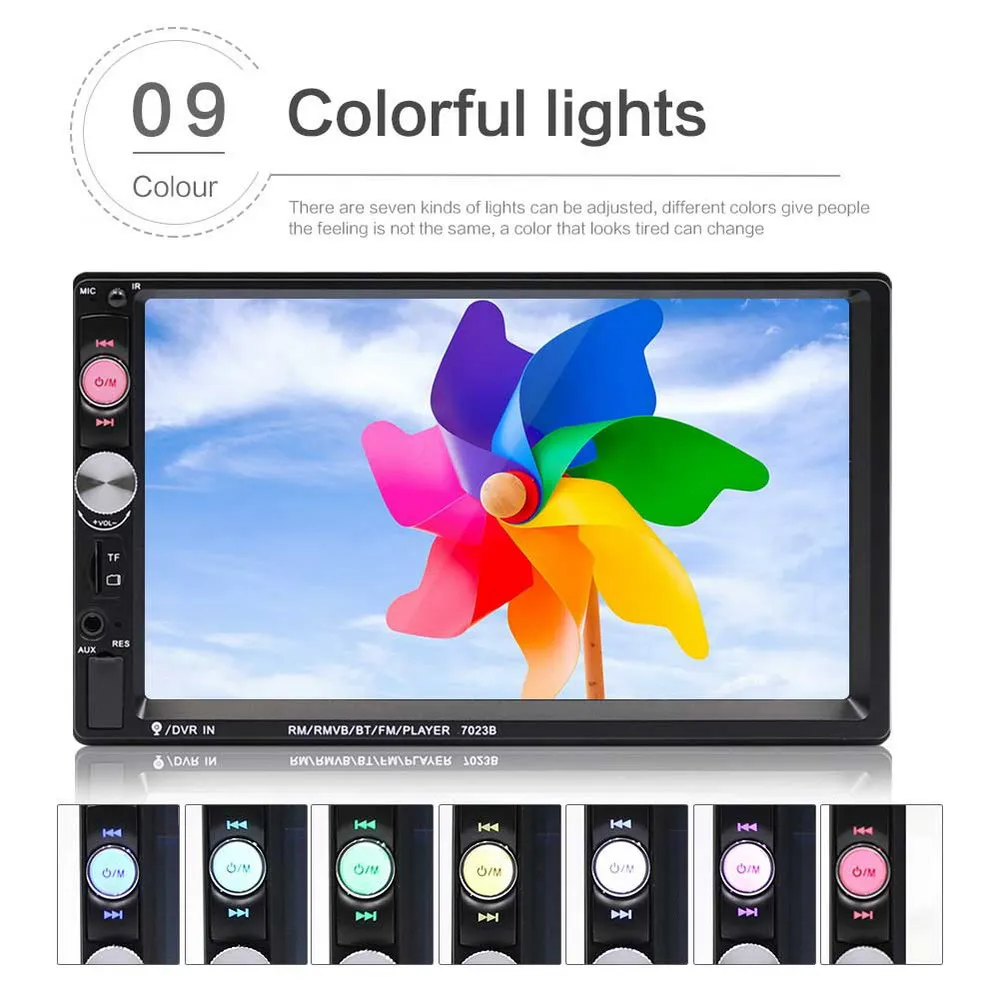 

7" HD bluetooth Touchs Screen 2 Din Car Stereo Radio FM AUX USB SD MP5 Player + Rear View Camera + Remote Controller