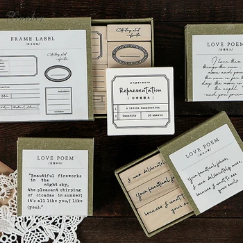 

Madifier 1set Vintage English love poem stamp DIY wooden rubber stamps for scrapbooking stationery scrapbooking standard stamp