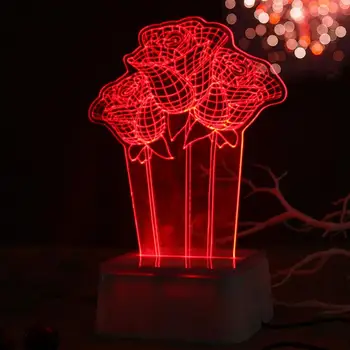 

Desk Light Table Lamp Night Light Cute Bright Creative Adorable Rose 3D USB Indoor Lighting Art Kid Atmosphere Gifts Home Decor