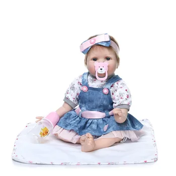 

Icradle Soft Vinyl Silicone Reborn Toddler Baby Girl Doll 22Inch Real Life Toy Gift Kids Toy Kids Gift Handmade Dolls