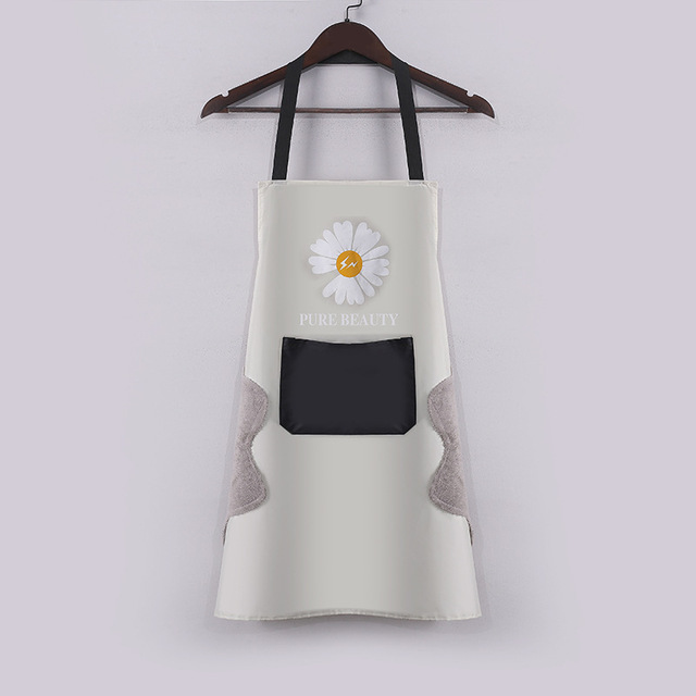 Oil Proof Cute Bear Cooking Apron Women Can Wipe Hands On Both Sides Pinafore Aprons kitchen Dress Baking Accessories