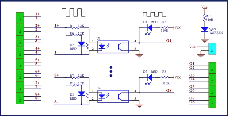 Saída isolada 2-32 da maneira 1.8v 3.3v