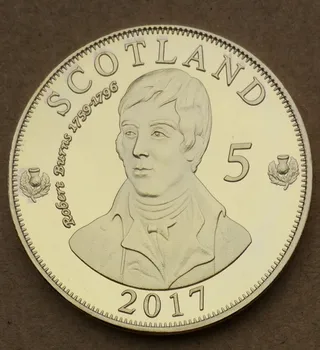 

Scotland Robert Burns Gilded Metal Coin Plated Commemorative Coin Badge medal for collection Arts Gifts Souvenir