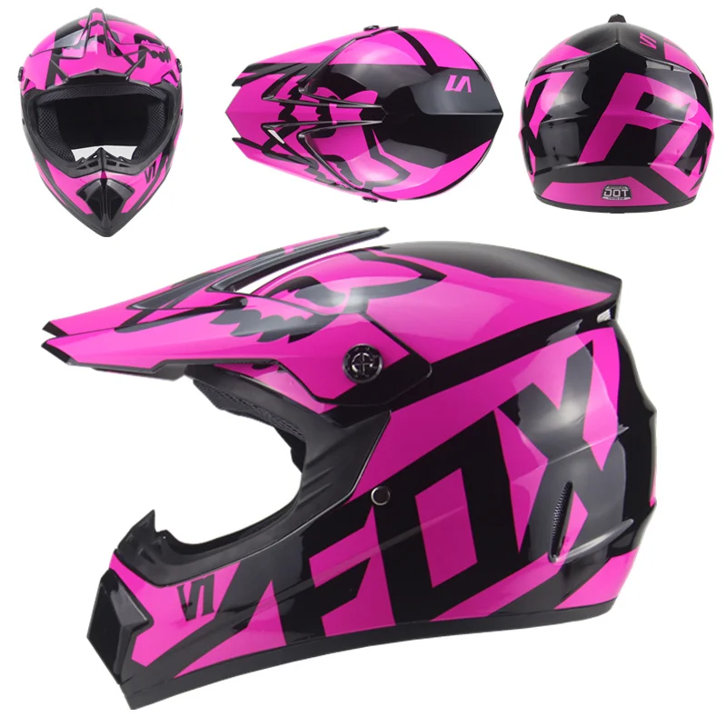 black pink Мотоциклетный взрослый шлем для мотокросса внедорожный шлем ATV Dirt bike горные MTB DH гоночный шлем кросс шлем capacetes - Цвет: black pink