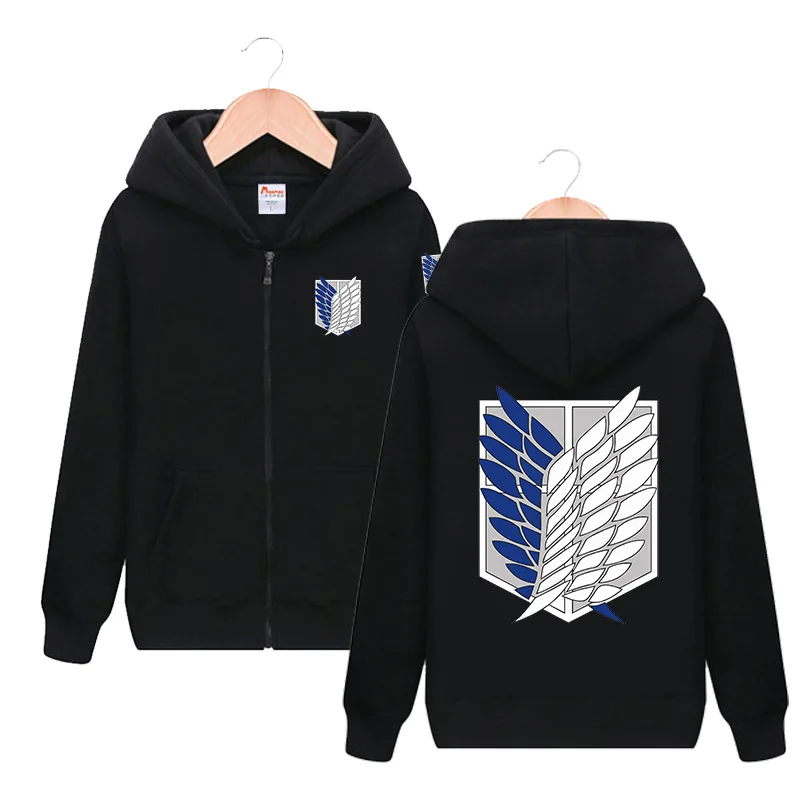 

Attack on Titan Shigeki No Kyojin Zipper Hooded Coat Jacket Fashion Streetwear Sweatshirt Male Female Unisex Cosplay Costume