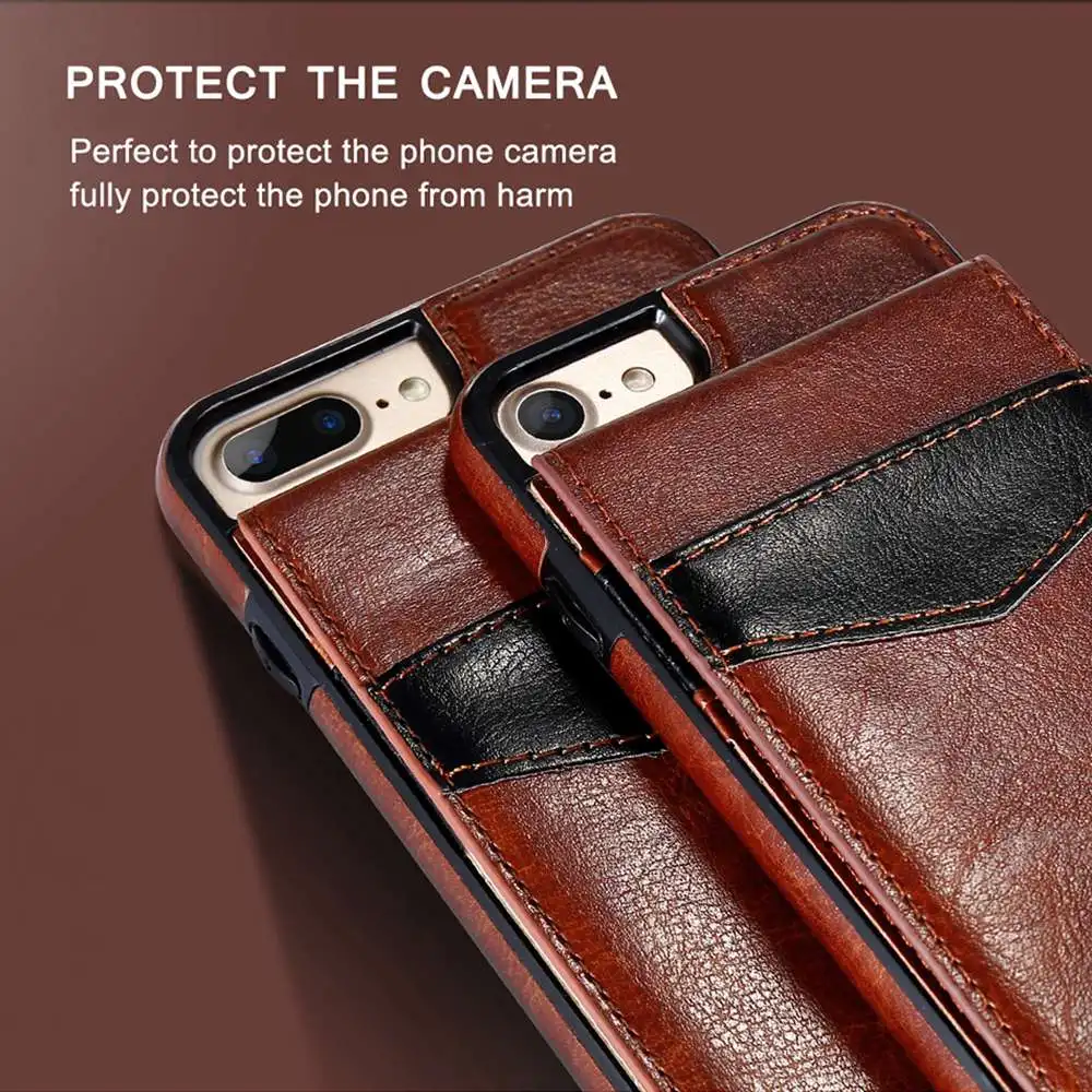 KISSCASE Винтажный чехол из искусственной кожи чехол для iPhone 6 6s X 7 8 Plus XS Max XR для samsung S8 S6 S7 Edge Note9 слот для карт кошелек чехол на айфон 7
