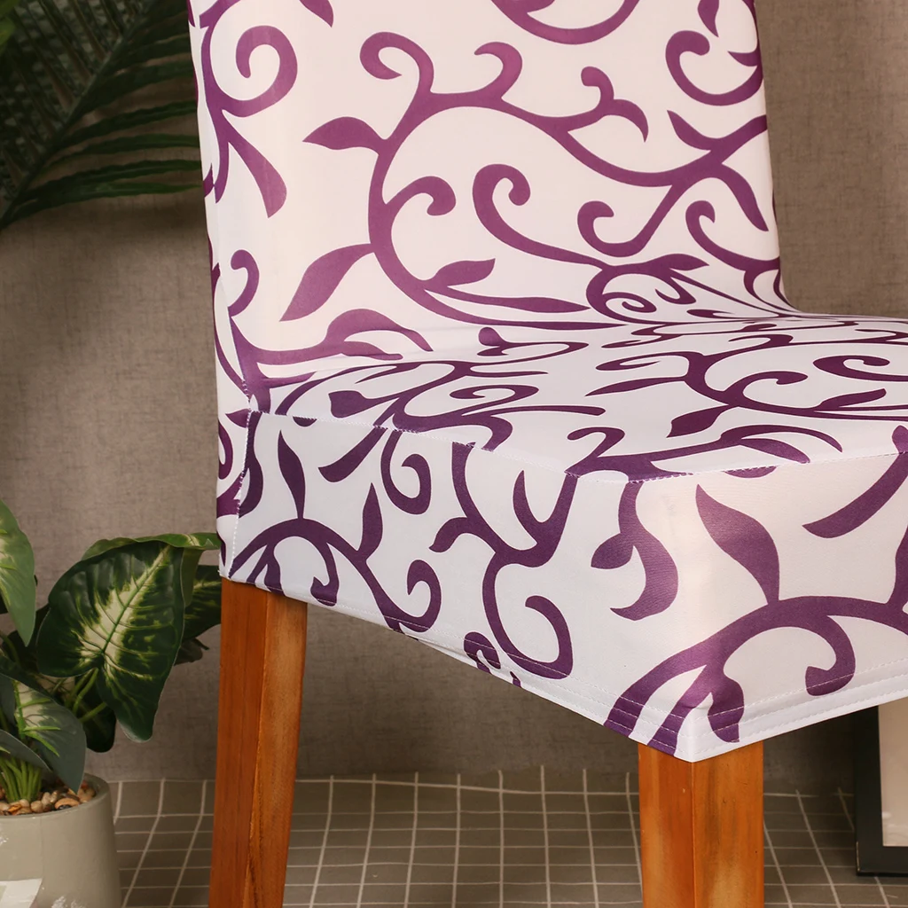 Vines Print Stretch Spandex Chair Cover Elastic Universal Seat Cover Home Decor Wedding Banquet Dining Room Drop Shipping D30