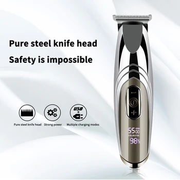 

EU Plug Vintage Engraving Oil Head Electric Hair Clipper, Children's Rechargeable Hair Clip, Beard Cutter, LCD USB Rechargeable