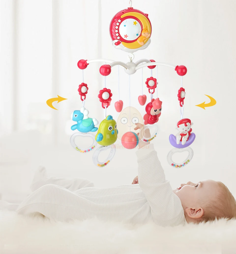 baby shower toys Baby Rattles Crib Mobiles Toy Holder Rotating Mobile Bed Bell Musical Box Projection 0-12 Months Newborn Infant Baby Boy Toys Baby & Toddler Toys luxury