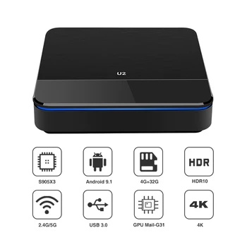 

2020 New Android 9.1 Tv Box U2 Amlogic S905x3 Smart Tv Box 4GB 32GB Bluetooth 2.4G/5G Wifi Set Top Box 4K Media Player
