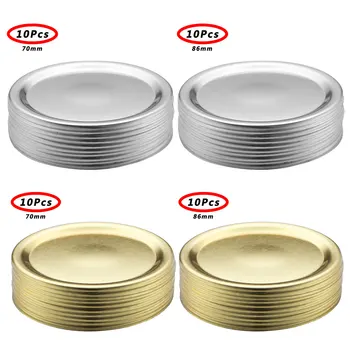 

10Pcs Regular Mouth/Width Mouth Mason Jar Split-Type Lids Sealing Leak Proof Secure Mason Storage Solid Caps Not Include Band