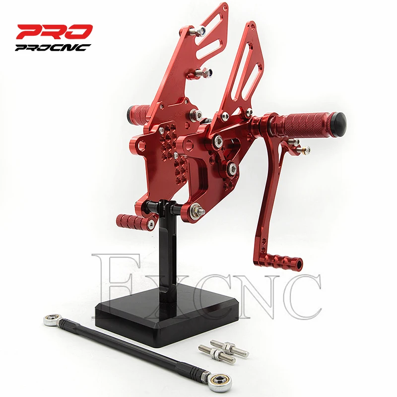 

For KAWASAKI ZX10R ZX 10R 2006-2010 2007 2008 Adjustable Aluminum Motorcycle Rearset Footrest Footpeg Rear Set Footrest Foot peg